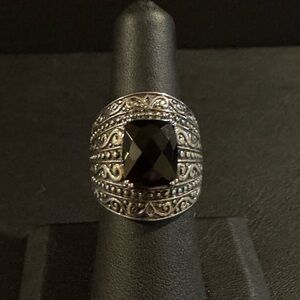 Effy Sterling Silver and Onyx Ring